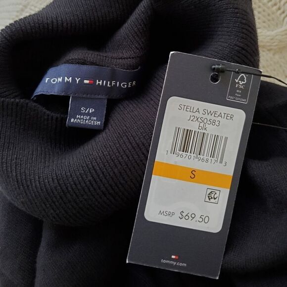 Tommy Hilfiger Solid Buttoned-Cuff Stella Sweater sz Sm - Picture 10 of 11